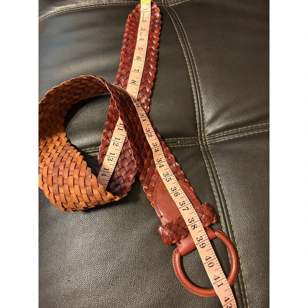 VTG Jockey Woven Leather Belt. Cognac Brown. Women's Size S/M